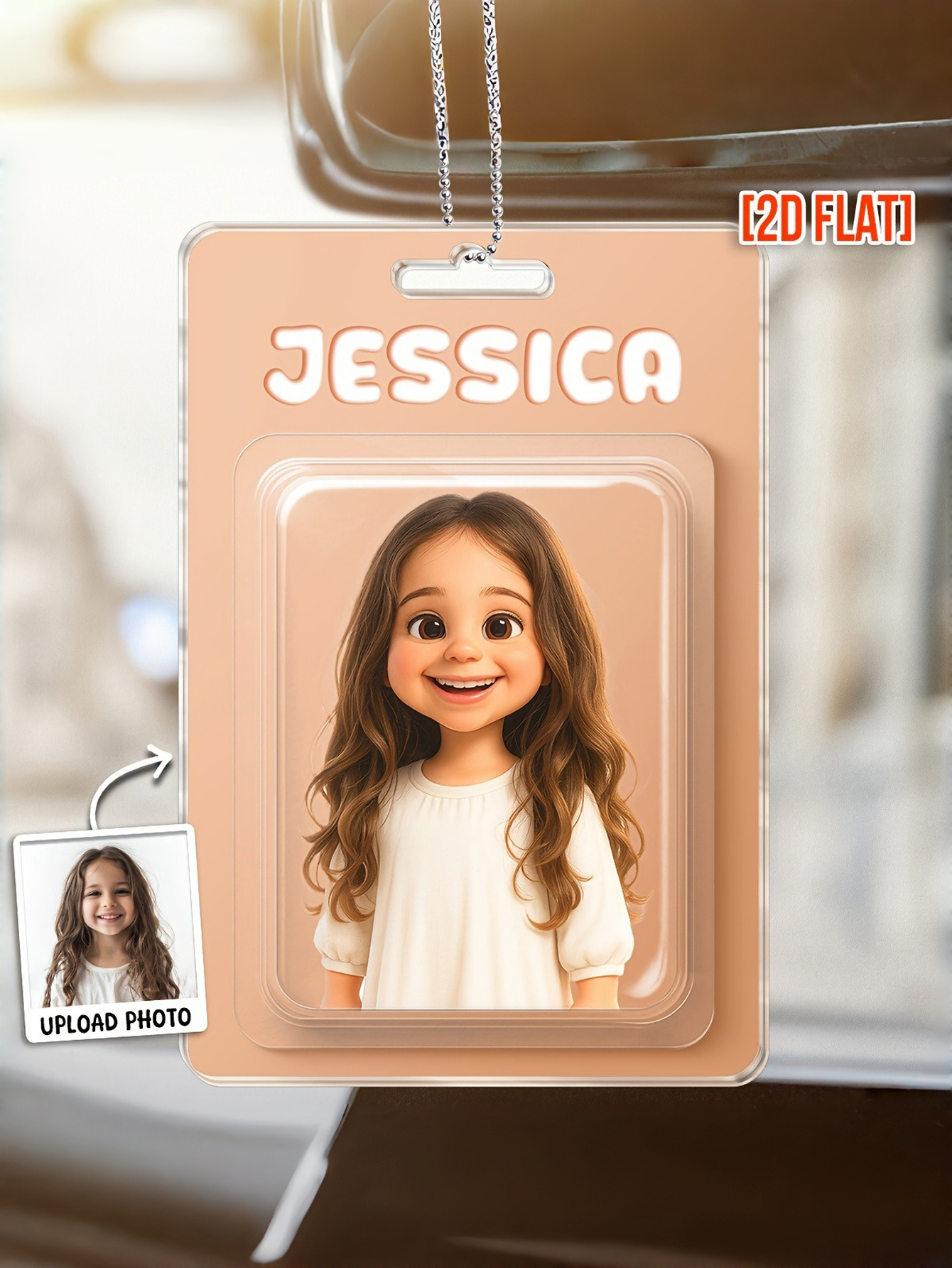 Customized Acrylic Car Ornaments Featuring Personal Photos in Your Preferred Animation Style